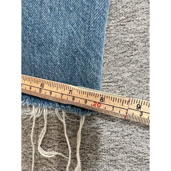H&M Jeans Women 8 Blue Light Wash Straight Raw Hem High Rise Cropped - Picture 9 of 11